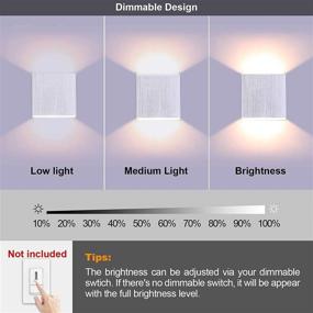 img 2 attached to 10W Dimmable Silver Wall Sconce, LIGHTESS Modern Up Down Wall Mount Lights, Hardwired Indoor Mini Metal LED Wall Lamp for Living Room Hallway, Warm White, Model O2181TP