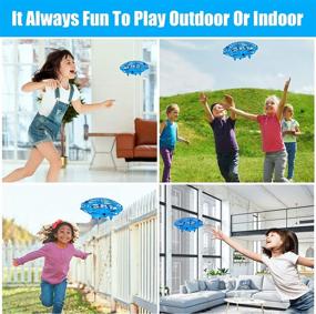 img 2 attached to 🛸 Playa Mini Drone for Kids and Adults - Hand Operated Fly Toy with 360° Rotating & LED Lights - Hands-Free Motion Sensor - Easy Indoor Small UFO Flying Ball Drone - Blue