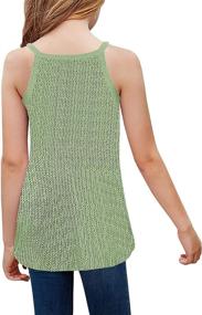 img 3 attached to 👚 Sleeveless Spaghetti Halter Shirts for Girls' Casual Tops, Tees & Blouses