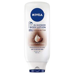 img 4 attached to 🧴 NIVEA Cocoa Butter In-Shower Body Lotion - Moisturizing Formula for Dry to Very Dry Skin - 13.5 oz. Bottle