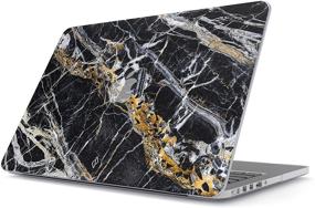 img 4 attached to 💼 Stylish and Durable MacBook Pro 15 Inch Case (2012-2015) - BURGA Black and Gold Onyx Marble Design - Perfect for Women