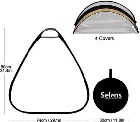 img 1 attached to 📸 Эффективный Selens 5-в-1 портативный треугольник-отражатель 32 дюйма: идеальный для фотографии и наружного освещения