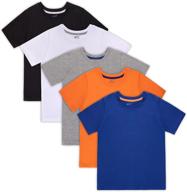 👕 brix boys short sleeve t-shirts - jersey cotton crew neck 5-pack tagless tees. 100% hypoallergenic cotton logo