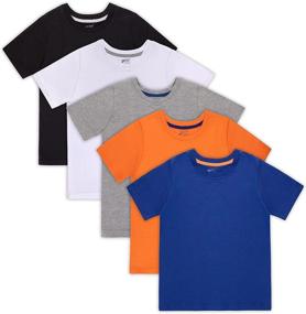 img 4 attached to 👕 Brix Boys Short Sleeve T-Shirts - Jersey Cotton Crew Neck 5-Pack Tagless Tees. 100% Hypoallergenic Cotton