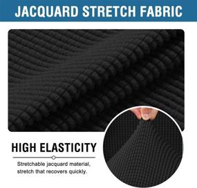 img 2 attached to 🪑 H.VERSAILTEX Stretchable Chair Covers for Home Office, Computer Desk, Executive Boss Chair, and Gaming Chair - Non Slip, Thick Jacquard Material - Black (Large)