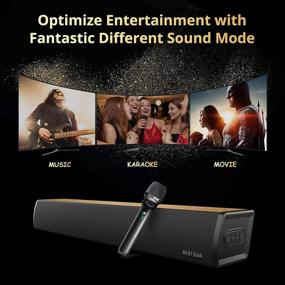 img 1 attached to Enhance Your TV Audio Experience: BESTISAN Sound Bar with Wireless Microphone – Bluetooth 5.0, Karaoke Machine for Adults/Kids – Optical/AUX/Coax, Cables Included