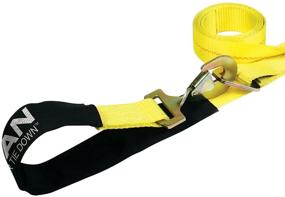 img 1 attached to 🔒 VULCAN 2x114 Axle Tie Down Combo Strap with Snap Hook Ratchet - 4 Pack - Classic Yellow - 3,300 lb Safe Working Load
