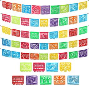 img 4 attached to 🎉 Vibrant Mexican Party Banners: Fiesta Décor, Dia De Los Muertos, Cinco de Mayo Celebrations, 5 Packs, 90 Ft!