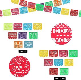 img 2 attached to 🎉 Vibrant Mexican Party Banners: Fiesta Décor, Dia De Los Muertos, Cinco de Mayo Celebrations, 5 Packs, 90 Ft!