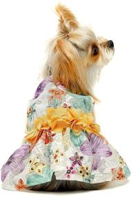 img 3 attached to 🐶 Fitwarm Floral Dog Dress for Pet Clothes Birthday Party Doggie Sundress Puppy Lace Apparel in Yellow