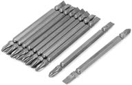 🔧 10pcs gray magnetic two-way slotted phillips screwdriver bits - 100mm long (uxcell a16011600ux0474) logo