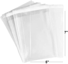 img 1 attached to 🛍️ 888 Display USA, Inc 100 Bags - 5x7 Crystal Clear Protective Closure Bags | Self Adhesive Flap Closure | Resealable Cello/Cellophane Bags for Bakery, Candle, Soap, Cookie Poly Bags