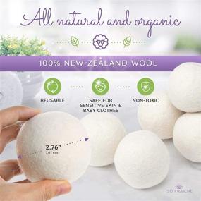 img 4 attached to SO FRAICHE 6 Extra Large Wool Dryer Balls - 100% Organic Premium New Zealand Wool - Natural and Reusable Laundry Softener - Anti-Static, Wrinkle Reducer