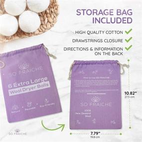 img 1 attached to SO FRAICHE 6 Extra Large Wool Dryer Balls - 100% Organic Premium New Zealand Wool - Natural and Reusable Laundry Softener - Anti-Static, Wrinkle Reducer