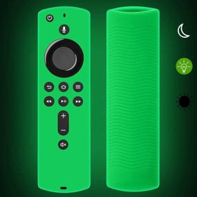 img 1 attached to Glow Remote Cover for TV Cube, TV Stick 4k, TV 3rd Generation - Vibrant Fluorescent Green and Purple Silicone Skin - 2-Pack: Find Your Remote with Ease!