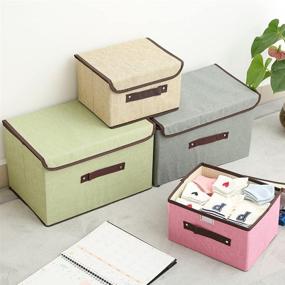 img 2 attached to 📦 MOCOFO Foldable Storage Box Set - Lid, Handles, Dividers, Cotton Fabric – Organize Your Space!