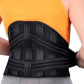 img 4 attached to 🏋️ Mercase Lumbar Support Belt for Lower Back Pain Relief - Breathable Waist Support Belt for Men/Women with Herniated Disc, Sciatica, Scoliosis - Max Support with Steel Stays for Heavy Lifting (Size L)