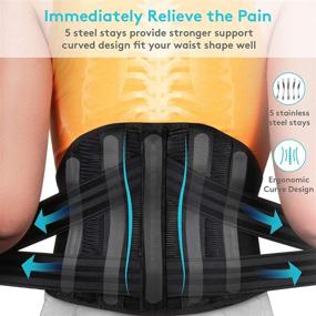 img 3 attached to 🏋️ Mercase Lumbar Support Belt for Lower Back Pain Relief - Breathable Waist Support Belt for Men/Women with Herniated Disc, Sciatica, Scoliosis - Max Support with Steel Stays for Heavy Lifting (Size L)