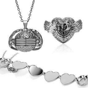 img 3 attached to 💖 Exquisite JO WISDOM Expanding Photo Locket Necklace: Heart Photo Pendant with Wing Design - Perfect for Cherished Memories!