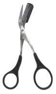 💇 satin edge eyebrow scissor with comb, 0.28 oz logo