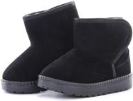 👧 kdhao unisex winter snow boots for toddlers and little kids - comfortable casual shoes for girls and boys, ideal for hiking logo