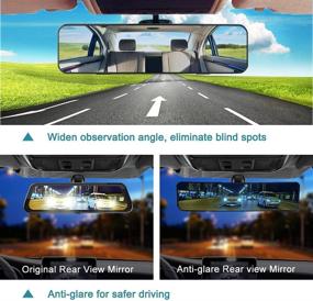 img 3 attached to 🚗 SkycropHD Anti Glare Rear View Mirror for Car: Eliminate Blind Spots with Wide Angle Convex Mirror – Clip-on Design, Blue