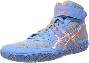 img 4 attached to Asics Aggressor Wrestling Shoes for Men - Silver/Orange Athletic Footwear