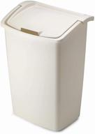 🗑️ rubbermaid fg280300bisqu dual-action swing lid trash can for home, kitchen, and bathroom - 11.3 gallon, off-white bisque/tan logo