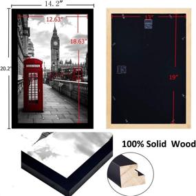 img 1 attached to 🖼️ Stylish 13x19 Solid Wood Black Picture Frame - FRAMEKING with Versatile Plexiglass, Horizontal and Vertical Wall Mounting