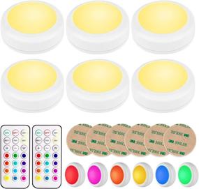 img 4 attached to 💡 BLS LED Puck Lights: Wireless Remote Control, Color Changing & Dimmable - 6 Pack