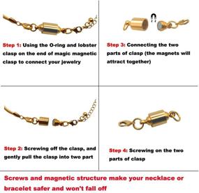 img 3 attached to Zpsolution Magnetic Jewelry Clasps for Necklace Bracelet, Screw-In Lobster Clasps, Silver/Gold 4pcs