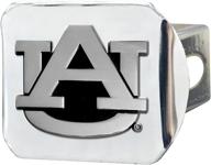 🐯 ncaa auburn university tigers chrome hitch cover: silver fanmats-14946 | 3.4"x4" perfect for tigers fans! logo