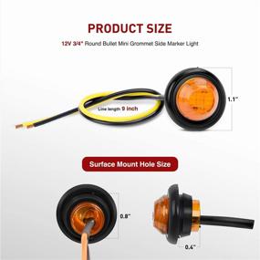 img 3 attached to 🚦 Nilight 10 PCS 3/4 Inch Round Mini LED Clearance Light for Truck RV Car Bus Trailer Van Caravan Boat (12V, Red+Amber), Front Rear Side Marker Indicator Light Bullet Marker Light with 2 Years Warranty