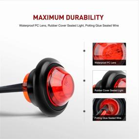 img 2 attached to 🚦 Nilight 10 PCS 3/4 Inch Round Mini LED Clearance Light for Truck RV Car Bus Trailer Van Caravan Boat (12V, Red+Amber), Front Rear Side Marker Indicator Light Bullet Marker Light with 2 Years Warranty