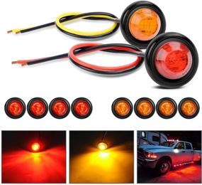 img 4 attached to 🚦 Nilight 10 PCS 3/4 Inch Round Mini LED Clearance Light for Truck RV Car Bus Trailer Van Caravan Boat (12V, Red+Amber), Front Rear Side Marker Indicator Light Bullet Marker Light with 2 Years Warranty