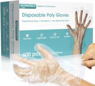 🧤 600 pack plastic gloves - premium food safe disposable gloves for cooking - transparent food grade gloves, bulk packaging - one size fits most logo