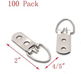 img 2 attached to 🖼️ Antrader D-Ring Picture Hangers- 100-Pack with Screws- Heavy Duty Large Strap Hanger