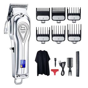 img 4 attached to 💈 Silver Hair Clippers for Men: Rechargeable Cordless Professional Trimmer for Hair Cutting - Ideal Grooming Kit for Barbers and Stylists