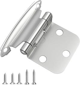 img 4 attached to 🔨 HOSOM Overlay Cabinet Hinges Satin Nickel (50 Pcs) - Self Closing Face Mount 1/2 Inch | Easy Installation | 25 Pairs Included