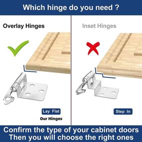 img 3 attached to 🔨 HOSOM Overlay Cabinet Hinges Satin Nickel (50 Pcs) - Self Closing Face Mount 1/2 Inch | Easy Installation | 25 Pairs Included