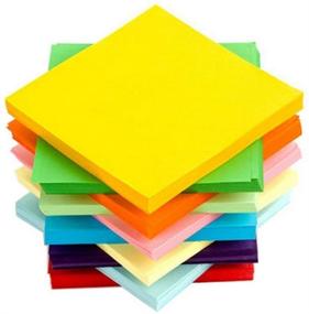 img 3 attached to 📦 200pcs 4x4 inch Origami Paper Sheets - Double Sided, Colored Paper Crane Folding Paper for Kid's Art & Craft, Office Printing - 10 Colors Available