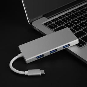 img 3 attached to CableDeconn 7-IN-1 Portable Thunderbolt 3 USB 3.1 Hub with HDMI, USB 3.0, SD & MicroSD Card Reader, USBC Charging Port - Silver - Ideal for Samsung Galaxy S8