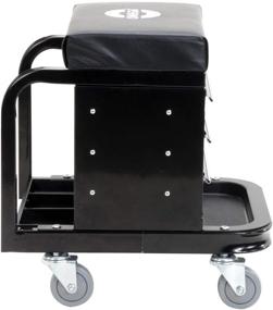 img 1 attached to 🪑 Omega-Lift Mechanic Stool with Wheels: Tool Box & Padded Chair Seat for Garage – 450 Lbs Capacity