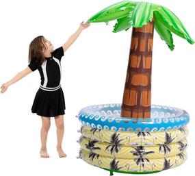 img 3 attached to 🌴 39 Inch Inflatable Palm Tree Cooler for Beach, Pool, Luau and Hawaiian Parties - Party Décor and Supplies