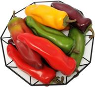 🌶️ vibrant 10-piece set of artificial hot peppers - realistic chili pepper replicas for desk decorations, home kitchens, fruit shops & supermarkets логотип