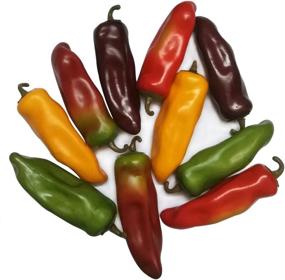 img 2 attached to 🌶️ Vibrant 10-Piece Set of Artificial Hot Peppers - Realistic Chili Pepper Replicas for Desk Decorations, Home Kitchens, Fruit Shops & Supermarkets