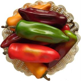 img 1 attached to 🌶️ Vibrant 10-Piece Set of Artificial Hot Peppers - Realistic Chili Pepper Replicas for Desk Decorations, Home Kitchens, Fruit Shops & Supermarkets