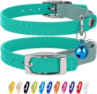 🐱 collardirect leather cat collar: safety, elastic strap, bell, various colors logo