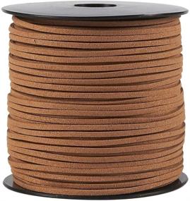 img 4 attached to 🎀 Micro-fiber Faux Suede Lace Cord, Flat Leather Lace Spool - 100-yard, 0.11inches wide (Light Coffee)