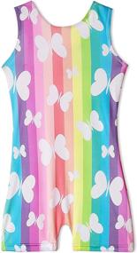 img 3 attached to 🦋 Gymnastics Leotards for Girls - Butterfly Unicorn Mermaid Dance Tumbling Unitards and Biketards in Black and Pink